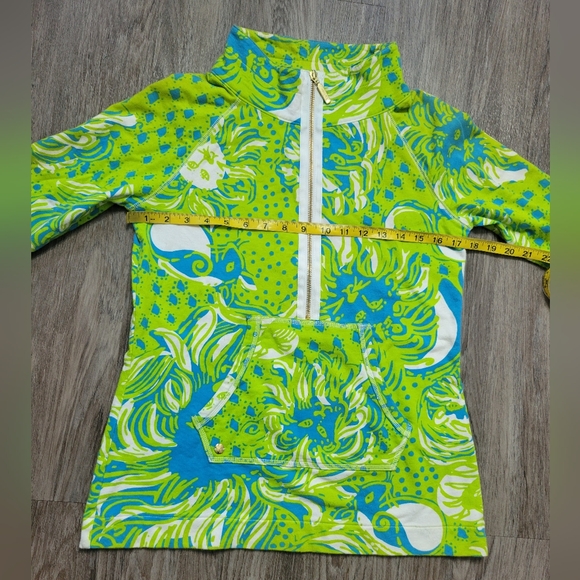 Lilly Pulitzer Skipper Popover Roar Of The Jungle ½ Zip Terrycloth Sweatshirt SM - Picture 12 of 14